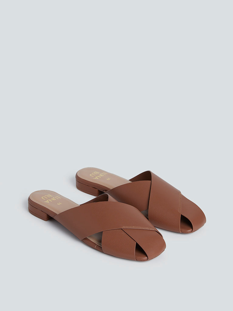 Luna Blu Brown Fisherman Mules